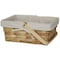 Vintiquewise 12 Inch Rectangular Woodchip Picnic Basket Lined with White Fabric QI003228 - alternate 2